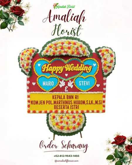 Papan Bunga Pernikahan Bumi Ratu